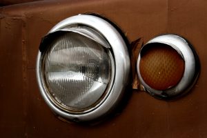 Close-up of Headlights on a Vintage Car | Breast Cancer Car Donations