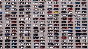 Aerial View of Parking Lot | Breast Cancer Car Donations